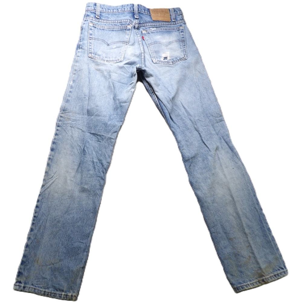 VTG 90s Levis 506 Jeans Men W30 L32 Made USA Light Wash Distressed Straight Leg